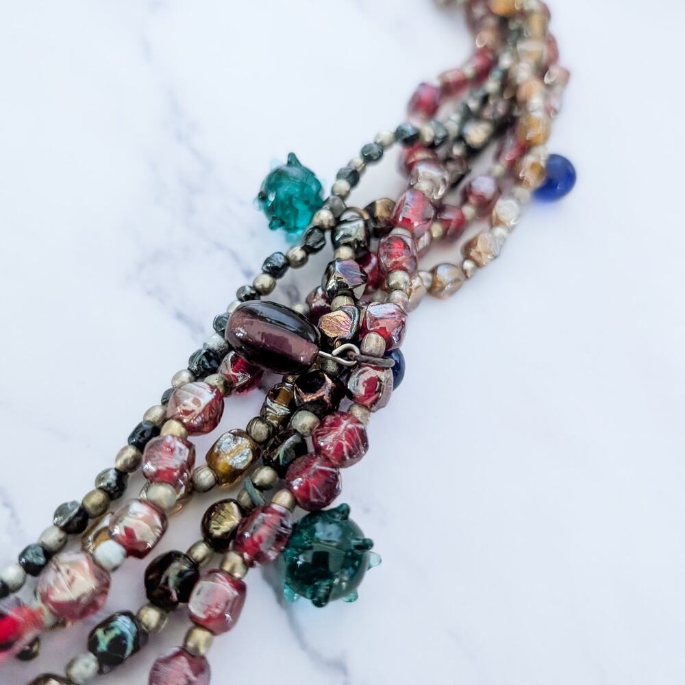 Vintage Necklace Multi Strand Statement Necklace - Picture 5 of 8